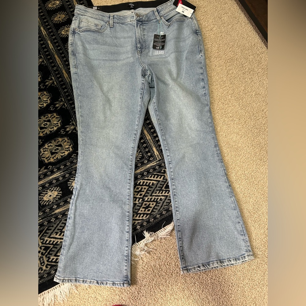 LuLaRoe Skinny Flare Light Blue Women's Denim size 36
